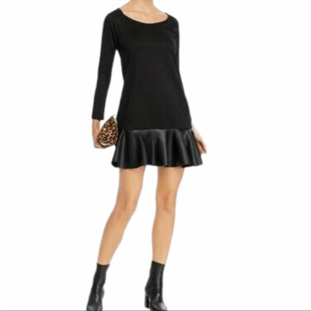 Aqua Faux Leather Mini Dress